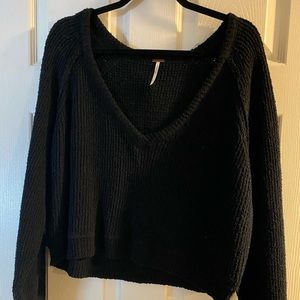 Free People Black Oversized Sweater Size Large